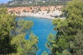 The blue sea of Ã¢â¬â¹Ã¢â¬â¹ibiza in summer and its bright colors between water and beaches in the coves